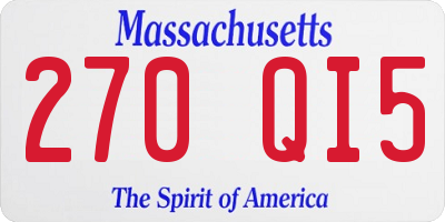 MA license plate 270QI5