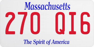 MA license plate 270QI6