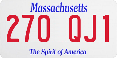 MA license plate 270QJ1