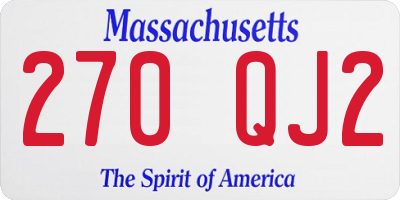 MA license plate 270QJ2