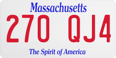 MA license plate 270QJ4