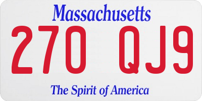 MA license plate 270QJ9