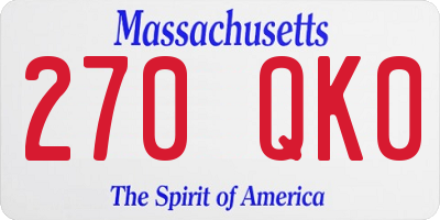 MA license plate 270QK0