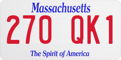 MA license plate 270QK1
