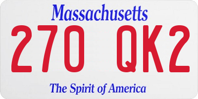 MA license plate 270QK2