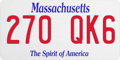 MA license plate 270QK6