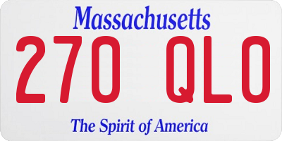 MA license plate 270QL0