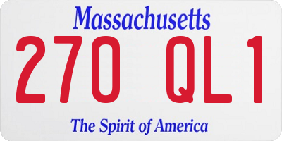 MA license plate 270QL1
