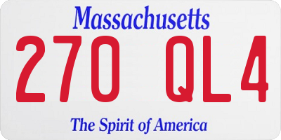 MA license plate 270QL4