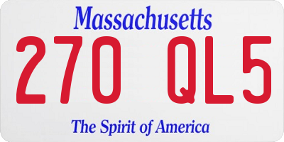 MA license plate 270QL5