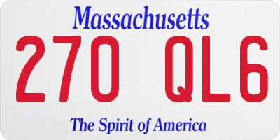 MA license plate 270QL6