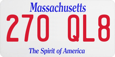 MA license plate 270QL8