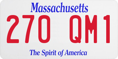 MA license plate 270QM1