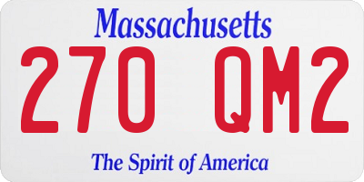 MA license plate 270QM2