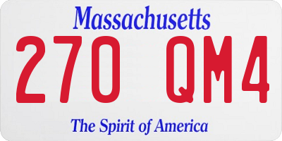 MA license plate 270QM4
