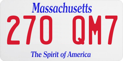 MA license plate 270QM7