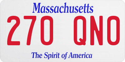 MA license plate 270QN0