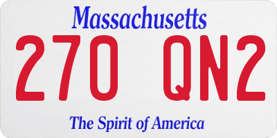 MA license plate 270QN2