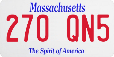 MA license plate 270QN5