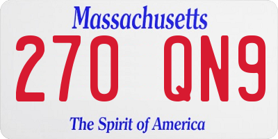 MA license plate 270QN9