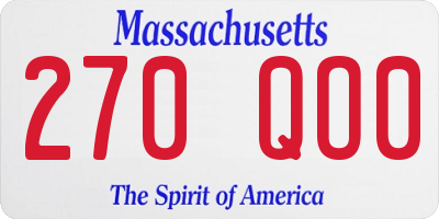 MA license plate 270QO0