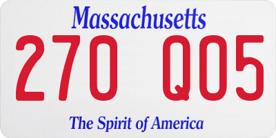 MA license plate 270QO5