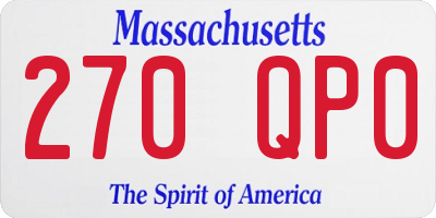 MA license plate 270QP0