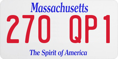 MA license plate 270QP1