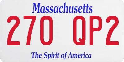 MA license plate 270QP2
