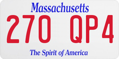 MA license plate 270QP4
