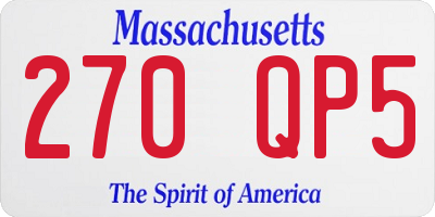 MA license plate 270QP5