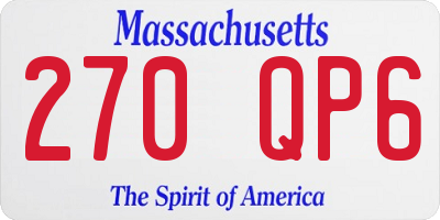 MA license plate 270QP6