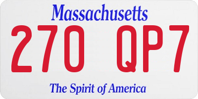 MA license plate 270QP7