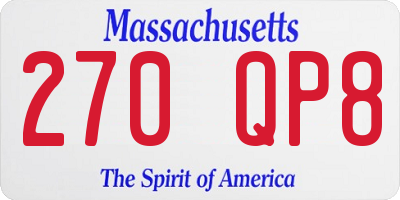 MA license plate 270QP8