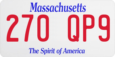 MA license plate 270QP9