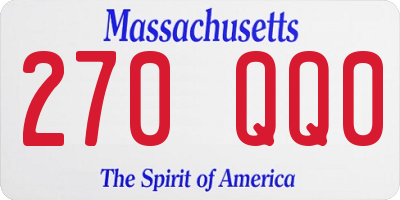 MA license plate 270QQ0