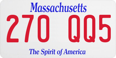 MA license plate 270QQ5