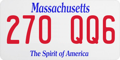 MA license plate 270QQ6