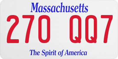 MA license plate 270QQ7