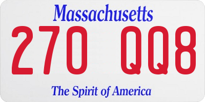 MA license plate 270QQ8