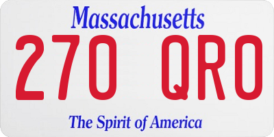 MA license plate 270QR0