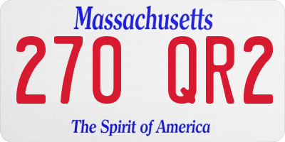 MA license plate 270QR2