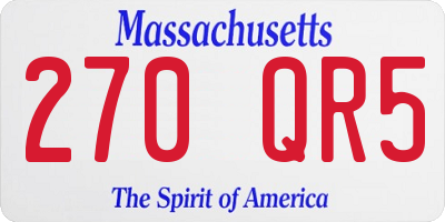 MA license plate 270QR5