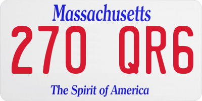 MA license plate 270QR6