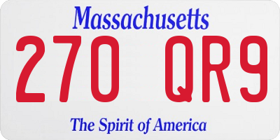 MA license plate 270QR9