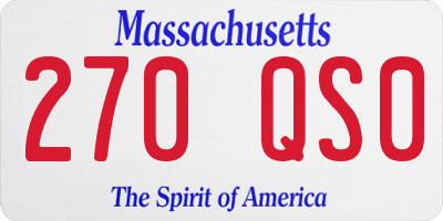 MA license plate 270QS0