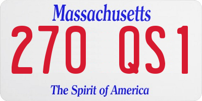 MA license plate 270QS1