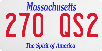 MA license plate 270QS2