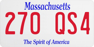 MA license plate 270QS4
