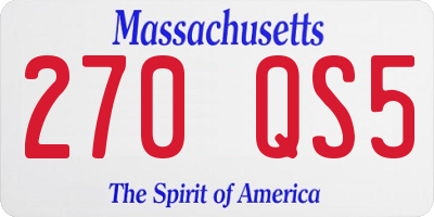 MA license plate 270QS5